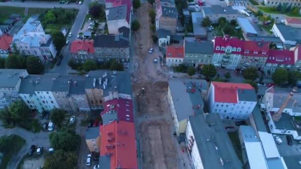 Gorzow Wielkopolski Aerial View Poland正在建设的十字路口 高质量的4K镜头 — 图库视频影像