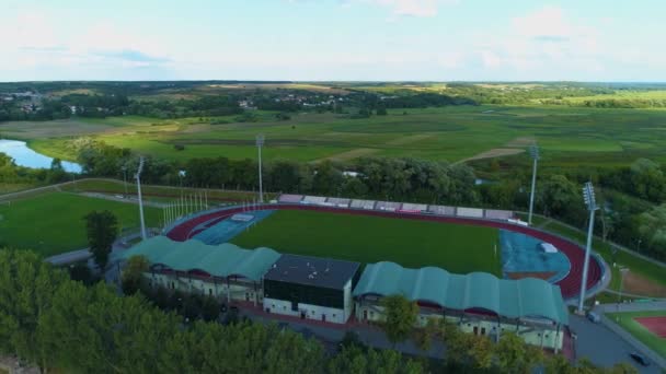 Lks Stadium Lomza Stadion Veduta Aerea Polonia Filmati Alta Qualità — Video Stock