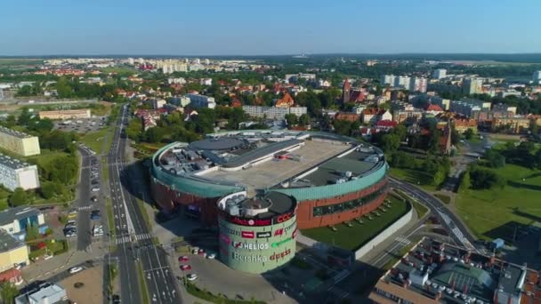Cuprum Arena Mall Lubin Centrum Handlowe Aerial View Πολωνία Υψηλής — Αρχείο Βίντεο