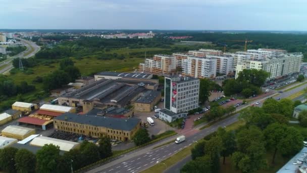 Landscape Hall Bialystok Krajobraz Hala Bloki Aerial View Lengyelország Kiváló — Stock videók
