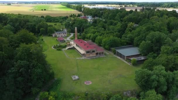 Brickyard Oslonino Cegielnia Aerial View Polen Hoge Kwaliteit Beeldmateriaal — Stockvideo