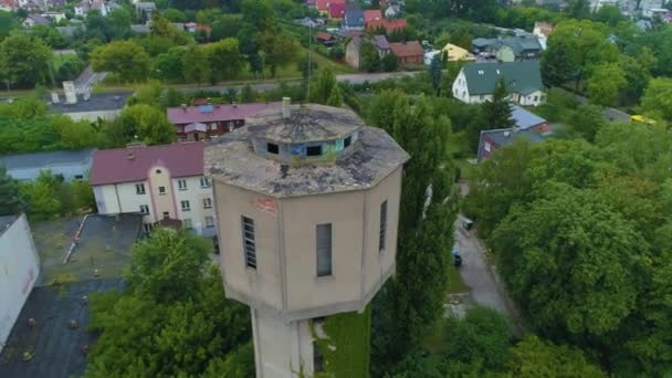 Wieża Ciśnień Ostroleka Wieza Cisnien Aerial View Poland Wysokiej Jakości — Wideo stockowe