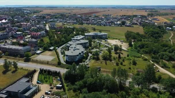 Appartementen Klif Chlapowo Aprtamenty Klifie Aerial View Polen Hoge Kwaliteit — Stockvideo