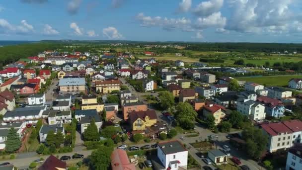 Gyönyörű Táj Karwia Piekny Krajobraz Aerial View Lengyelország Kiváló Minőségű — Stock videók