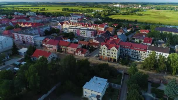 Senatorska Street Old Town Lomza Stare Miasto Aerial View Poland — Stock Video