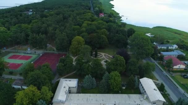 Spielplatz Dziwnow Plac Zabaw Luftaufnahme Polen Hochwertiges Filmmaterial — Stockvideo