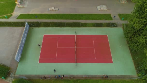 Tenis Sports Valley Koszalin Sportowa Dolina Aerial View Poland Vysoce — Stock video