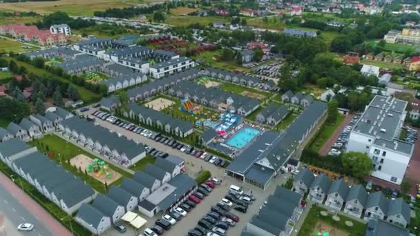 Landschap Appartementen Ustronie Morskie Vakantiepark Aerial View Polen Hoge Kwaliteit — Stockvideo