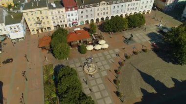 Plac Jakuba Wejhera Wejherowo Rynek Merkezi Pazar Meydanı Hava Görüntüsü Polonya. Yüksek kalite 4k görüntü
