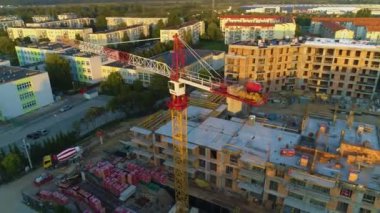Gökdelen Rumia Budowa Wiezowca Hava Görüntüsü Polonya. Yüksek kalite 4k görüntü
