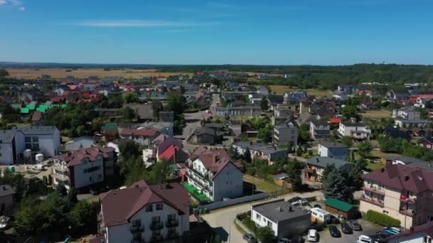 Красивый Пейзаж Chlapowo Piekny Krajobraz Aerial View Польша Высококачественные Кадры — стоковое видео