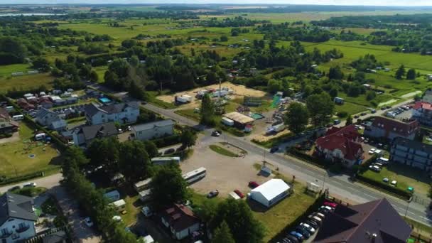 Prachtig Landschap Karwia Piekny Krajobraz Luchtfoto View Polen Hoge Kwaliteit — Stockvideo