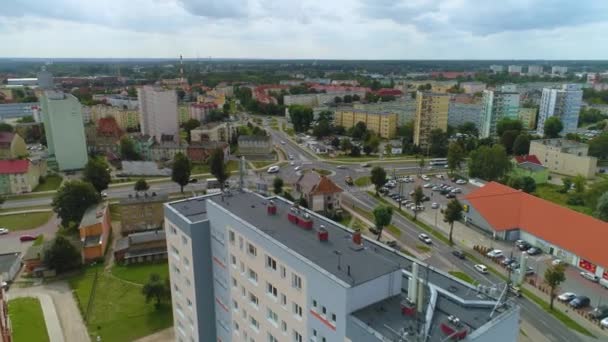 Rondo Bydgoska Okolna Pila Aerial View Poland Vysoce Kvalitní Záběry — Stock video