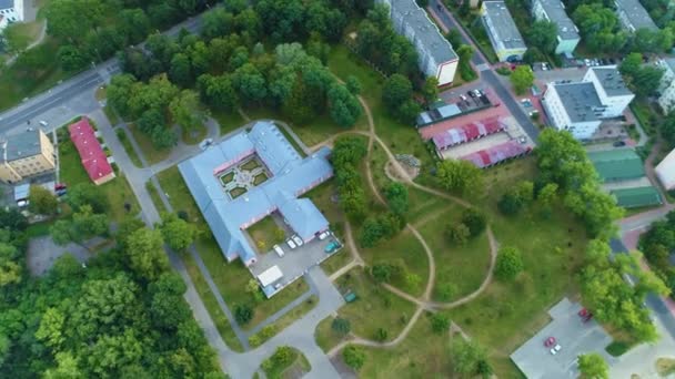 Hastane Kompleksi Biala Podlaska Zespol Szpitalny Hava Görüntüsü Polonya Yüksek — Stok video
