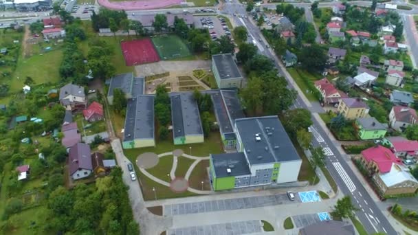 Základní Škola Suwalki Szkola Podstawowa Aerial View Polsko Vysoce Kvalitní — Stock video