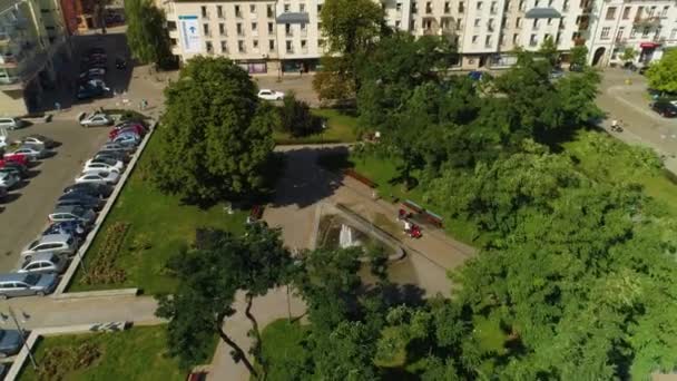Πλατεία Καζίνσκι Πράσινη Αγορά Wloclawek Zielony Rynek Aerial View Πολωνία — Αρχείο Βίντεο