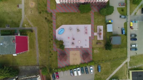 Jardín Infancia Ostroleka Plac Zabaw Przedszkole Vista Aérea Polonia Imágenes — Vídeos de Stock