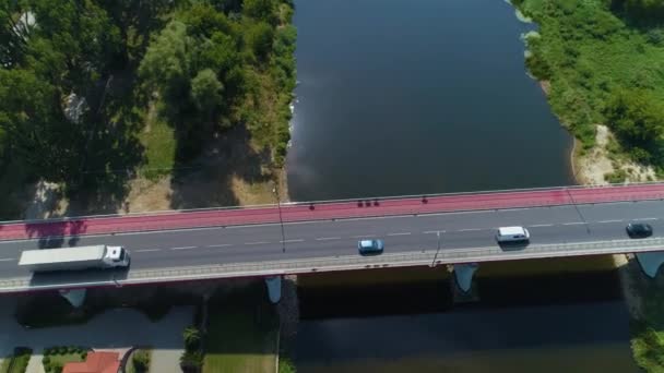 Ponte Rio Narew Ostroleka Maioria Das Vistas Aéreas Rzeka Polônia — Vídeo de Stock