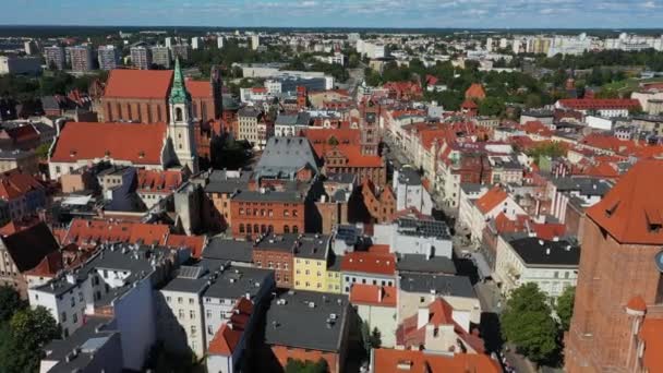 Cidade Velha Torun Stare Miasto Vista Aérea Polônia Imagens Alta — Vídeo de Stock