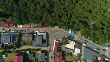 Yukarı Manzara Karwia Krajobraz Hava Görüntüsü Polonya. Yüksek kalite 4k görüntü