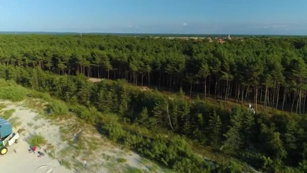 Beach Forest Leba Vista Aerea Polonia Filmati Alta Qualità — Video Stock