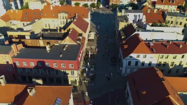 Old Town Market Gniezno Rynek Stare Miasto Aerial View Poland — Stock Video