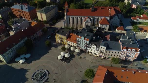 古城市场Gniezno Rynek Stare Miasto Aerial View Poland 高质量的4K镜头 — 图库视频影像