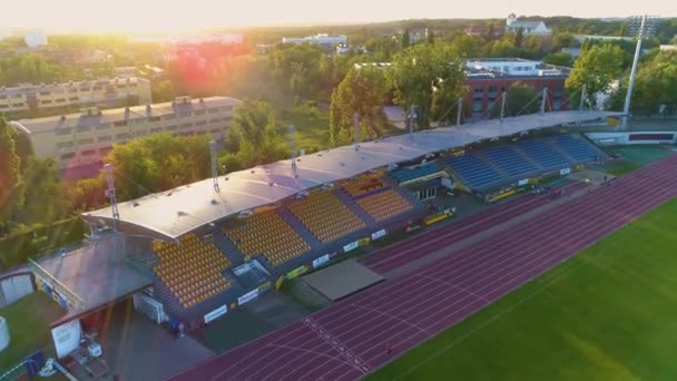 Elana Club Stadium Torun Stadion Klubu Sportowego Aerial View Poland — 图库视频影像