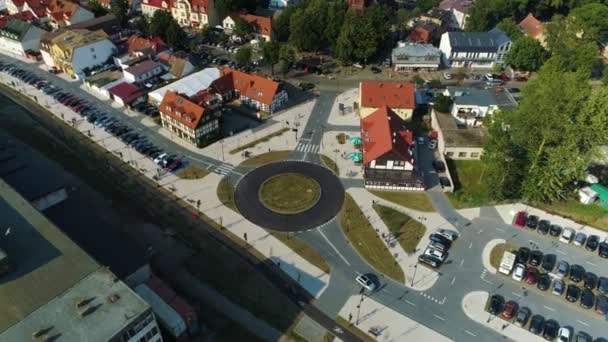 Loděnice Rondo Ustka Stocznia Aerial View Polsko Vysoce Kvalitní Záběry — Stock video