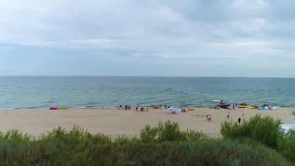 Spiaggia Mar Baltico Sarbinowo Plaza Morze Baltyckie Vista Aerea Polonia — Video Stock