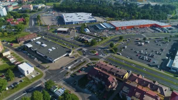 Mall Shops Lubin Centrum Handlowe Aerial View Poland Vysoce Kvalitní — Stock video