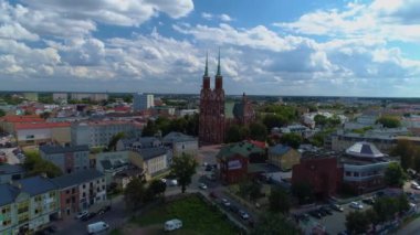 Katedral Siedlce Katedra Maryi Panny Aerial View Poland. Yüksek kalite 4k görüntü
