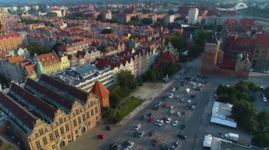 Gdansk Targ 'daki Kömür Pazarı Weglowy Hava Manzarası Polonya. Yüksek kalite 4k görüntü