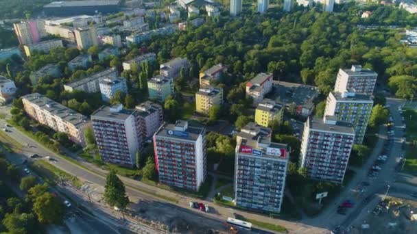 Gyönyörű Ingatlan Osiedle Mlodych Torun Aerial View Lengyelország Kiváló Minőségű — Stock videók