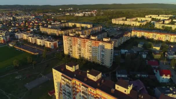 Schöne Landschaft Estate Rumia Krajobraz Osiedle Wiezowce Luftaufnahme Polen Hochwertiges — Stockvideo