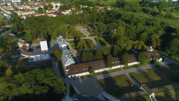 Дворцовый Комплекс Biala Podlaska Zespol Palacowy Radziwillow Aerial View Poland — стоковое видео