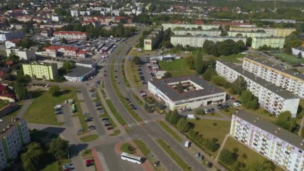 Улица Konskie Uliac Wojska Polskiego Aerial View Poland Высококачественные Кадры — стоковое видео