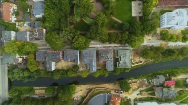 Fountain Park Przy Mdk Slupsk Fontanna Havacılık Polonya. Yüksek kalite 4k görüntü