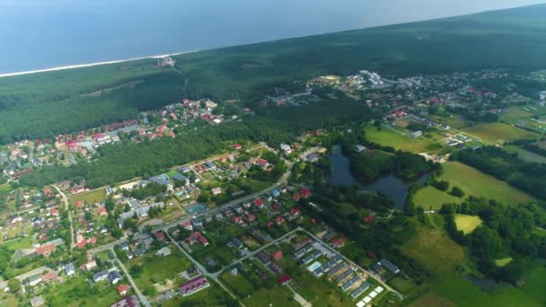 Prachtig Landschap Jantar Piekny Krajobraz Luchtfoto View Polen Hoge Kwaliteit — Stockvideo