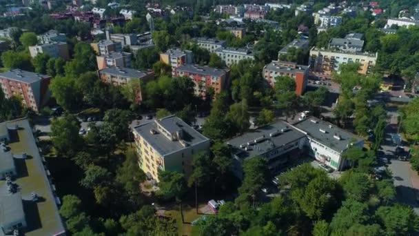 Gyönyörű Blokkok Fák Otwock Bloki Drzewa Aerial View Lengyelország Kiváló — Stock videók