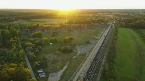 Соляная Башня Чехоцинеке Teznia Solankowa Aerial View Poland Высококачественные Кадры — стоковое видео