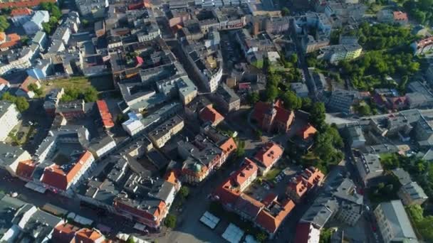 Αγορά Παλιάς Πόλης Gniezno Rynek Stare Miasto Aerial View Poland — Αρχείο Βίντεο