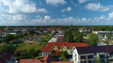 Güzel manzara Leba Piekny Krajobraz Hava Manzarası Polonya. Yüksek kalite 4k görüntü