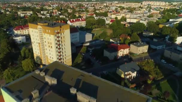 Vackra Landskap Skyskrapor Rumia Wiezowce Krajobraz Antenn View Poland Högkvalitativ — Stockvideo