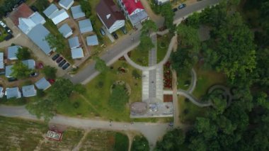 Cross Pustkowo Baltycki Krzyz Nadziei Hava Manzarası Polonya. Yüksek kalite 4k görüntü