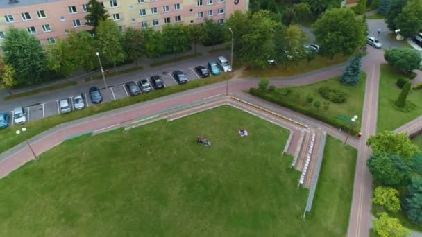 Hill Park Lomza Gorka Aerial View Poland Vysoce Kvalitní Záběry — Stock video