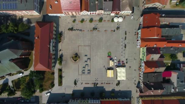 Top Market Center Darlowo Rynek Centrum Aerial View Poland Vysoce — Stock video