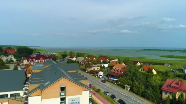 Όμορφο Τοπίο Main Street Katy Rybackie Krajobraz Aerial View Πολωνία — Αρχείο Βίντεο