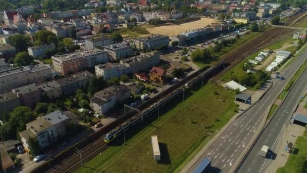 パノラマストリートWojska Polskiego Train Wejherowo Krajobraz空の景色ポーランド 高品質4K映像 — ストック動画