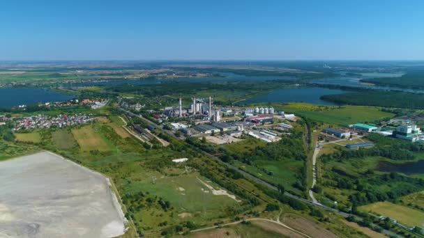 Schöne Landschaft Kraftwerk Konin Luftaufnahme Polen Hochwertiges Filmmaterial — Stockvideo